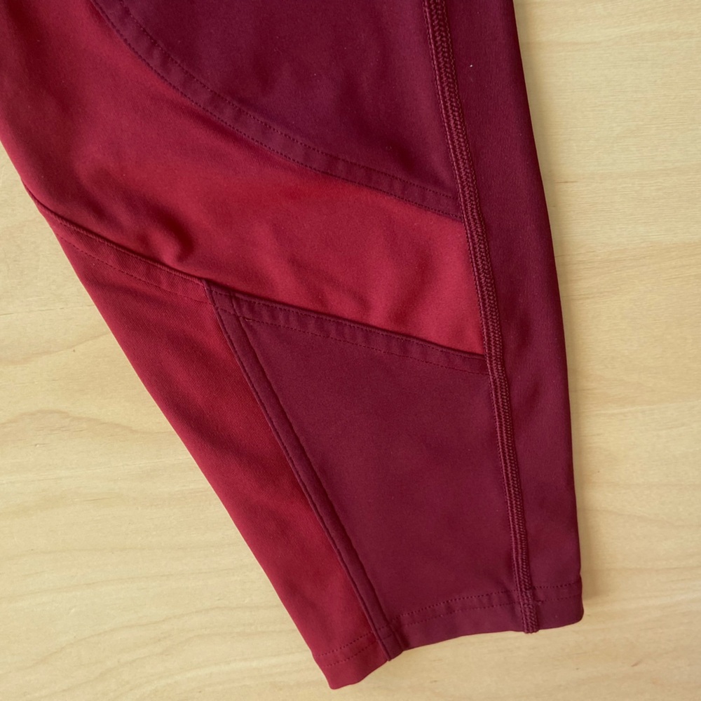 Lululemon Box it Out Tights/Leggings /w Pockets Size 8 Dot Confirmed Deep Rouge - Picture 4 of 11